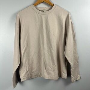 HANRO Natural Living Long Sleeve Shirt cream off white size small